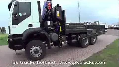 pktrucks Iveco Trakker AD380T38WH 6x6 with PM 24022 crane and Booi flatbed - NEW
