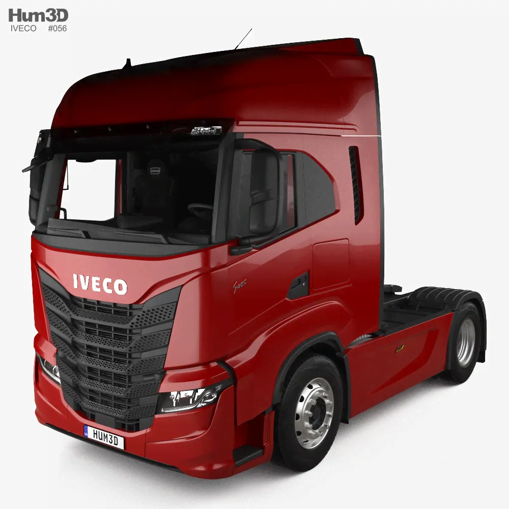 Iveco S-Way Tractor Truck with HQ interior 2022 3D model-0
